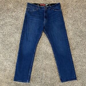 Wrangler Jeans Mens 38x32 Blue Performance Series Straight Leg Regular Fit